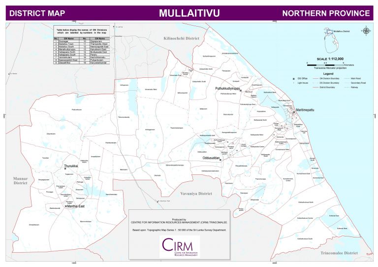 Maps of Province, Districts and DS Divisions – Northern Provincial ...